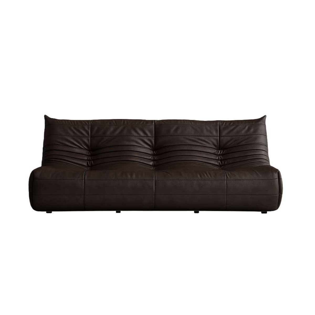 Norda Design Stilfuld 3-personers sofa, brun, 210 x 100 x 80 cm | 100% polyester, fast skum, kan kemisk renses | moderne komfort