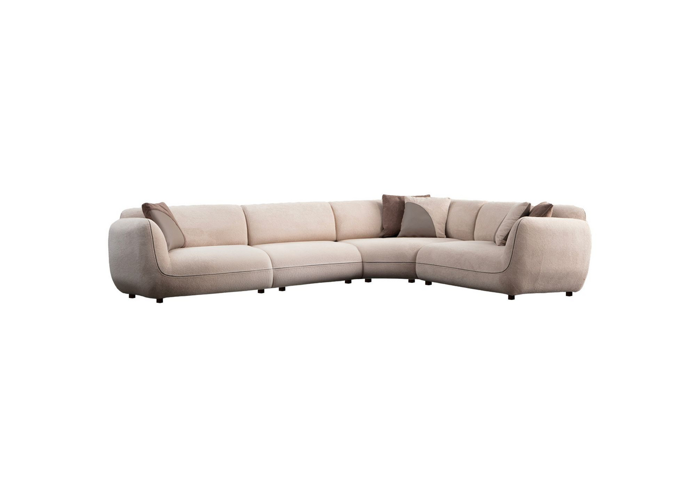 Norda Design Elegant creme hjørnesofa, 335x240 cm, 100% polyester, 28 DNS-skum, træ ben | stilfuld og komfortabel