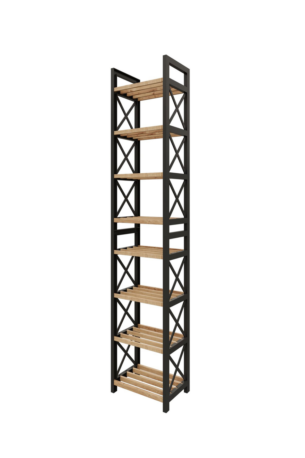 Norda Design Moderne multifunktionel hylde, sort, 23 x 128 x 18 cm | 100% plasttræ | stilfuldt industrielt design