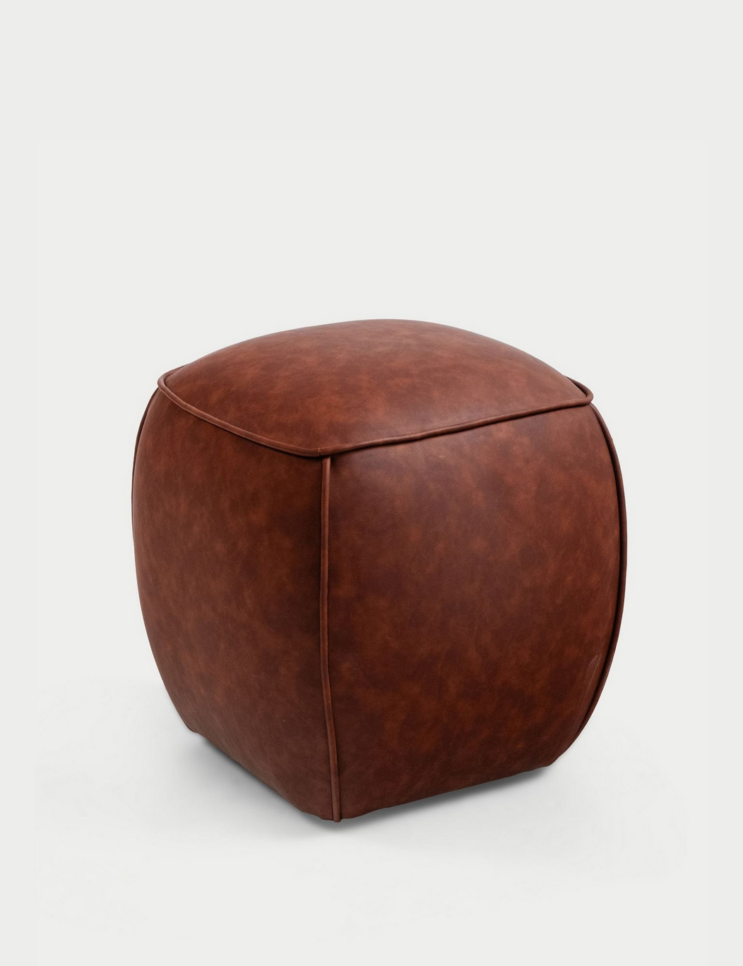 Norda Design Stilfuld puf, 40 cm brun, 100% ramme i bøgetræ og Vegan Leather, 44 cm højde | perfekt til moderne indretning