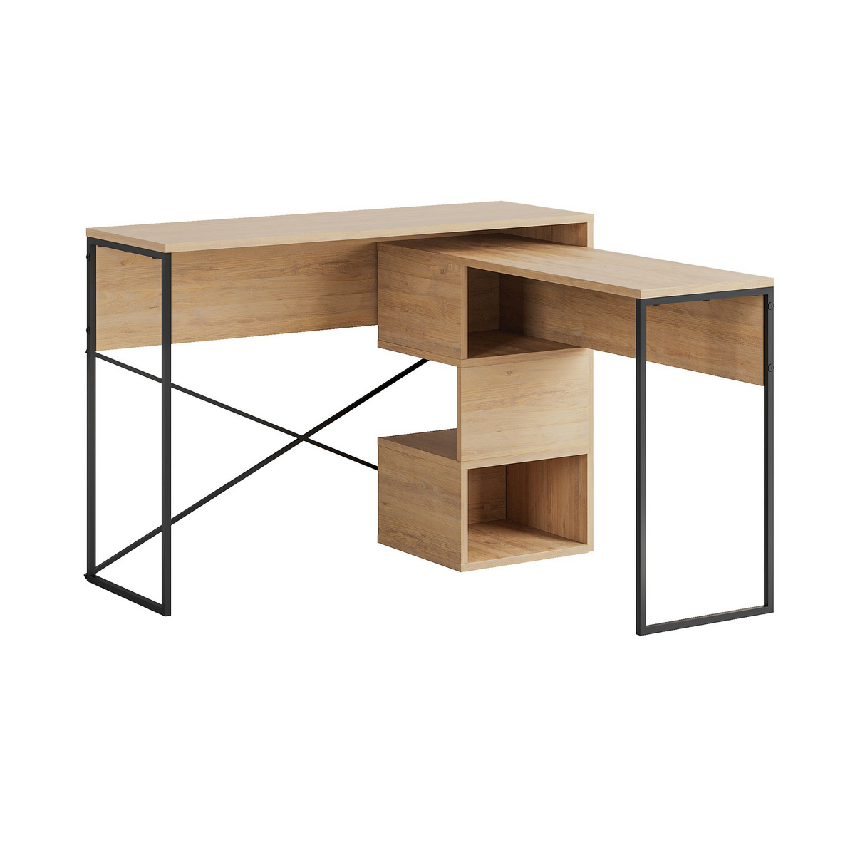 Norda Design Skrivebord Badau, sapphire eg, 102,5 × 110 × 77 cm