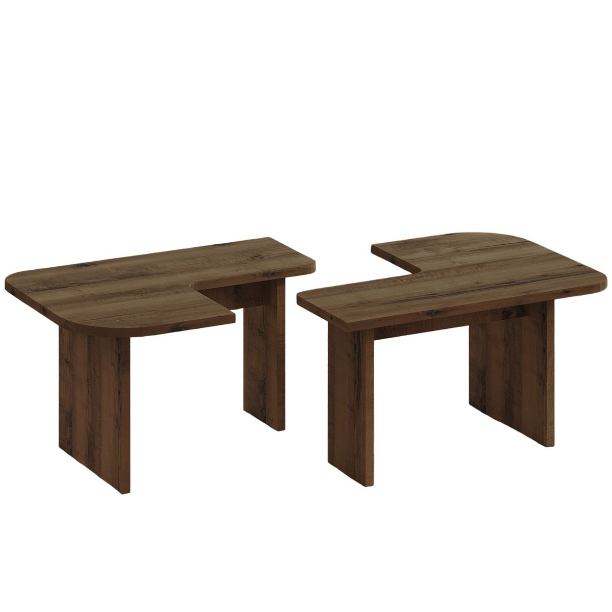 Norda Design Sofabordssæt Iris, antik valnød, 45 × 90 × 35 cm