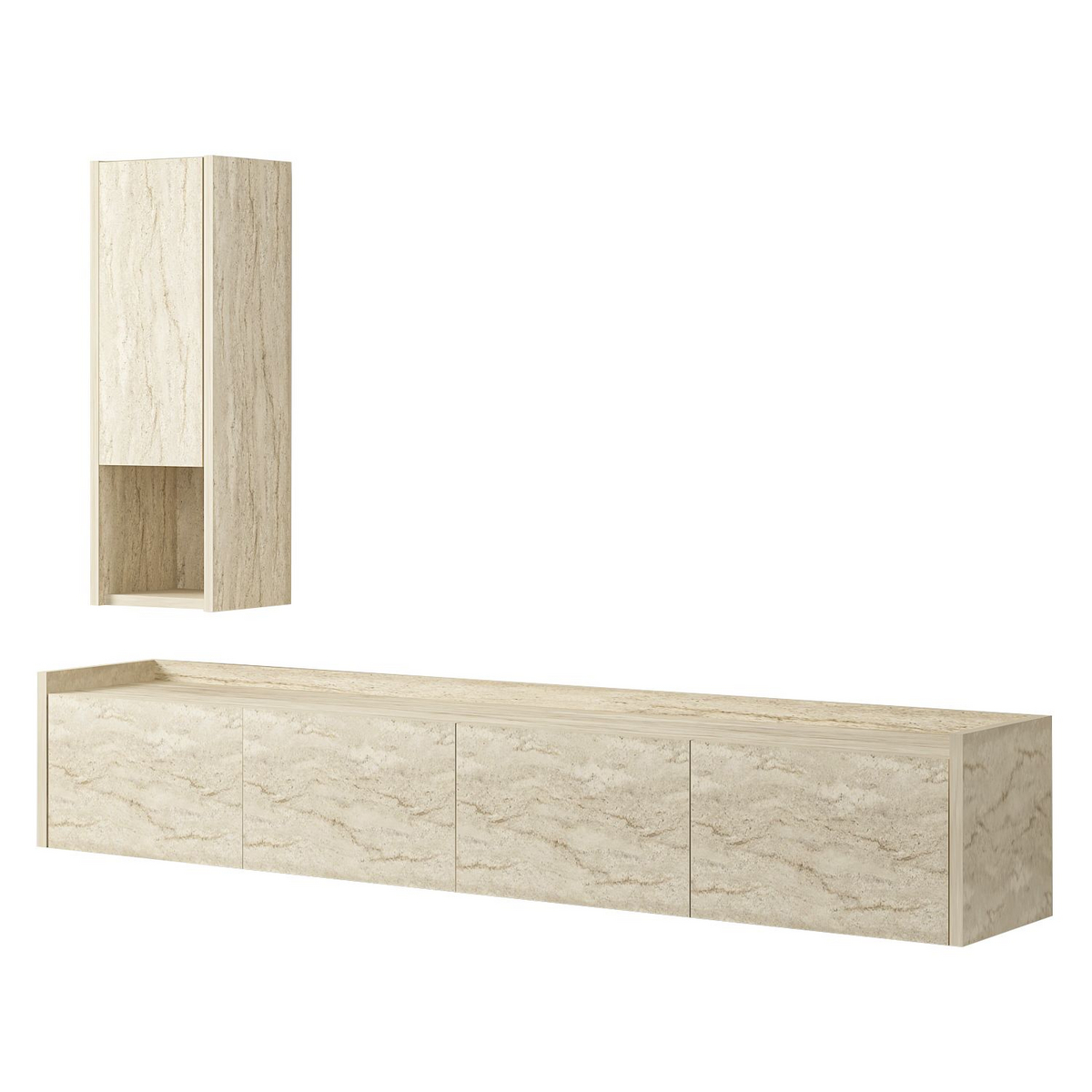 Norda Design TV-bord Sema, travertin, 29,6 × 160 × 35 cm