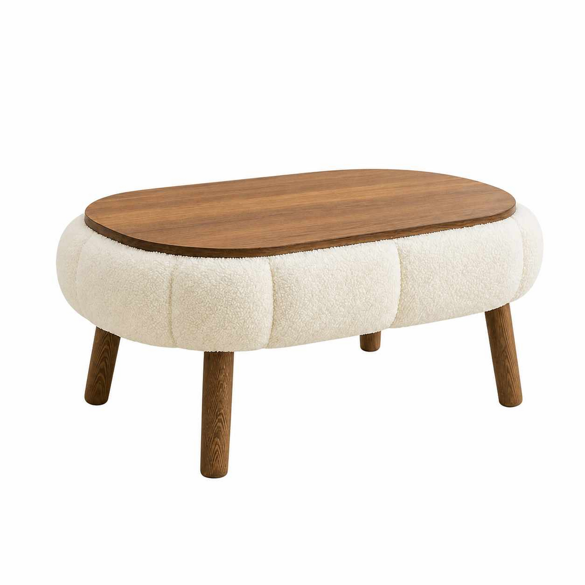 Norda Design Sofabord Papatya, hvid, 68 × 98 × 45 cm
