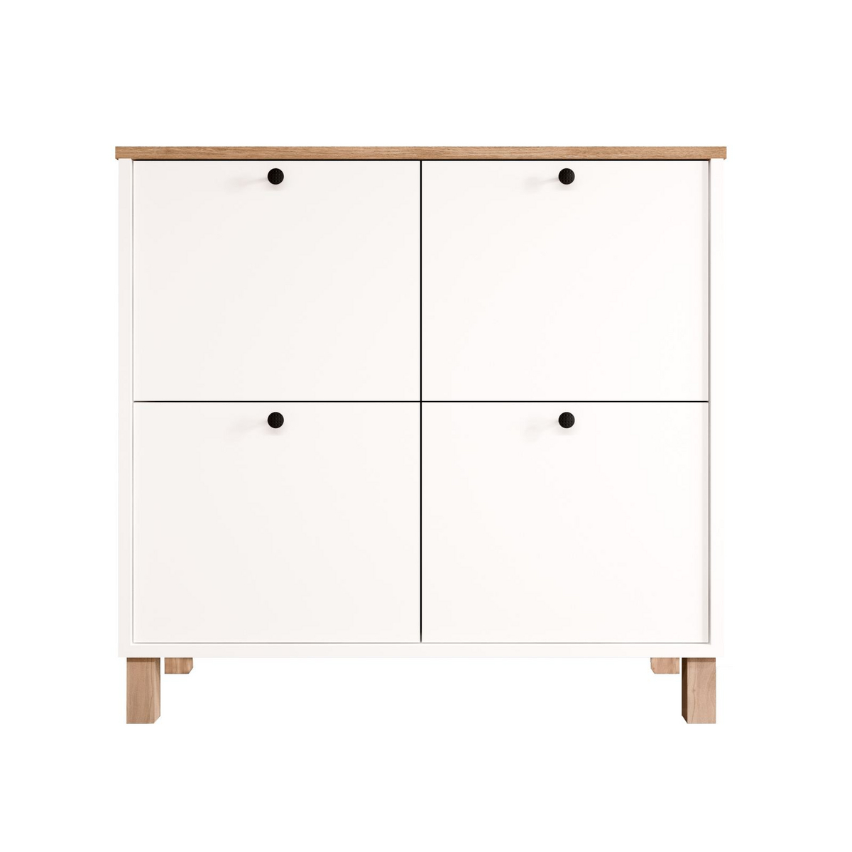 Norda Design Skoskab Nord, hvid/eg, 35 × 90 × 85,2 cm