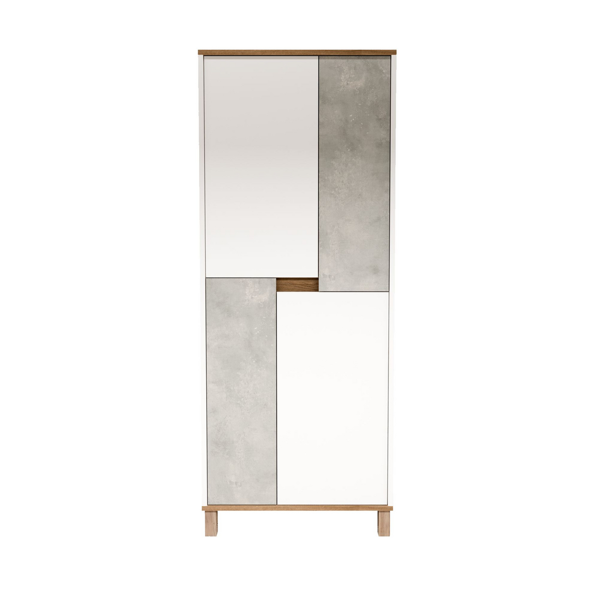 Norda Design Multiskab Nord, hvid/eg/grå, 40 × 69,7 × 175 cm