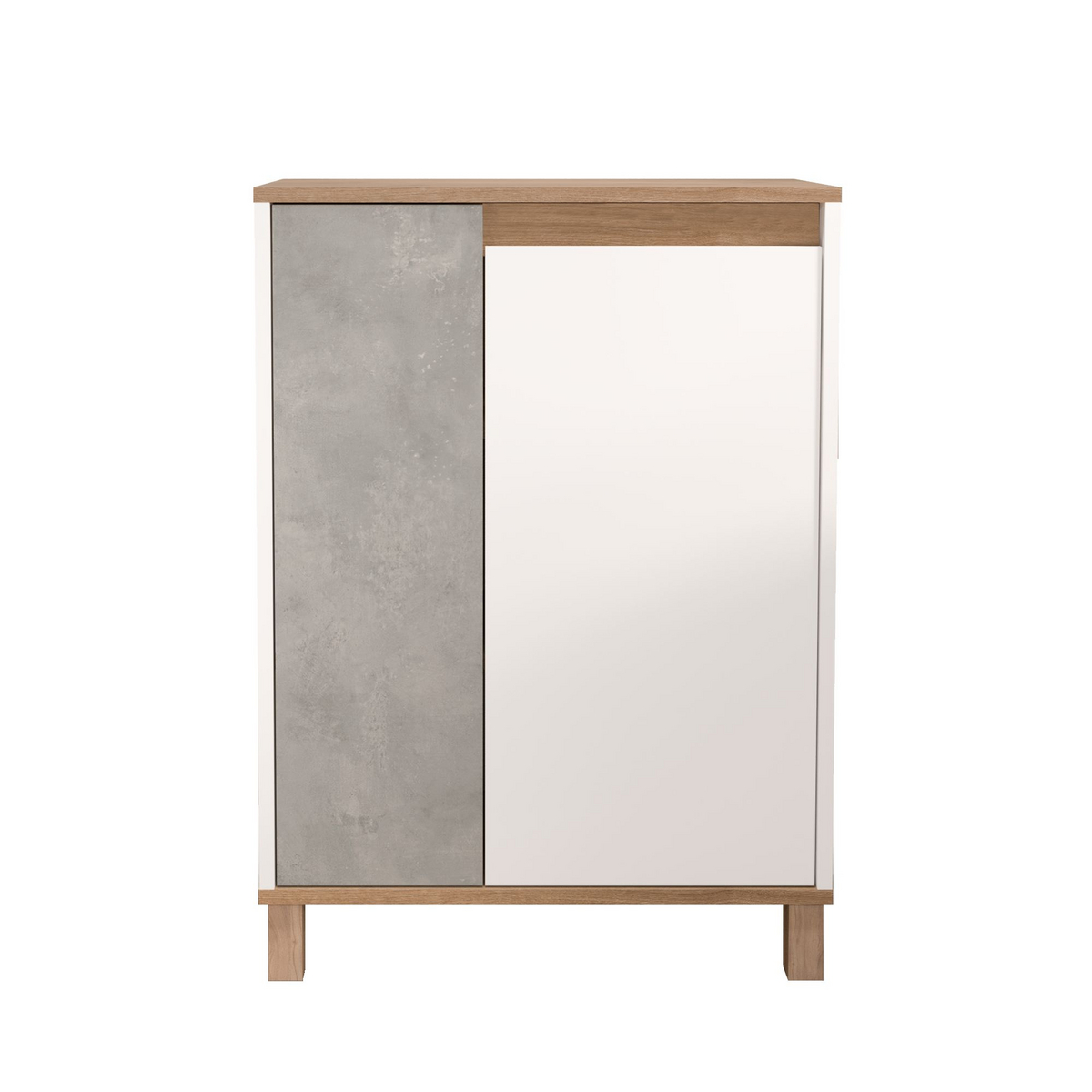 Norda Design Multiskab Nord, hvid/eg/grå, 40 × 69,7 × 97 cm