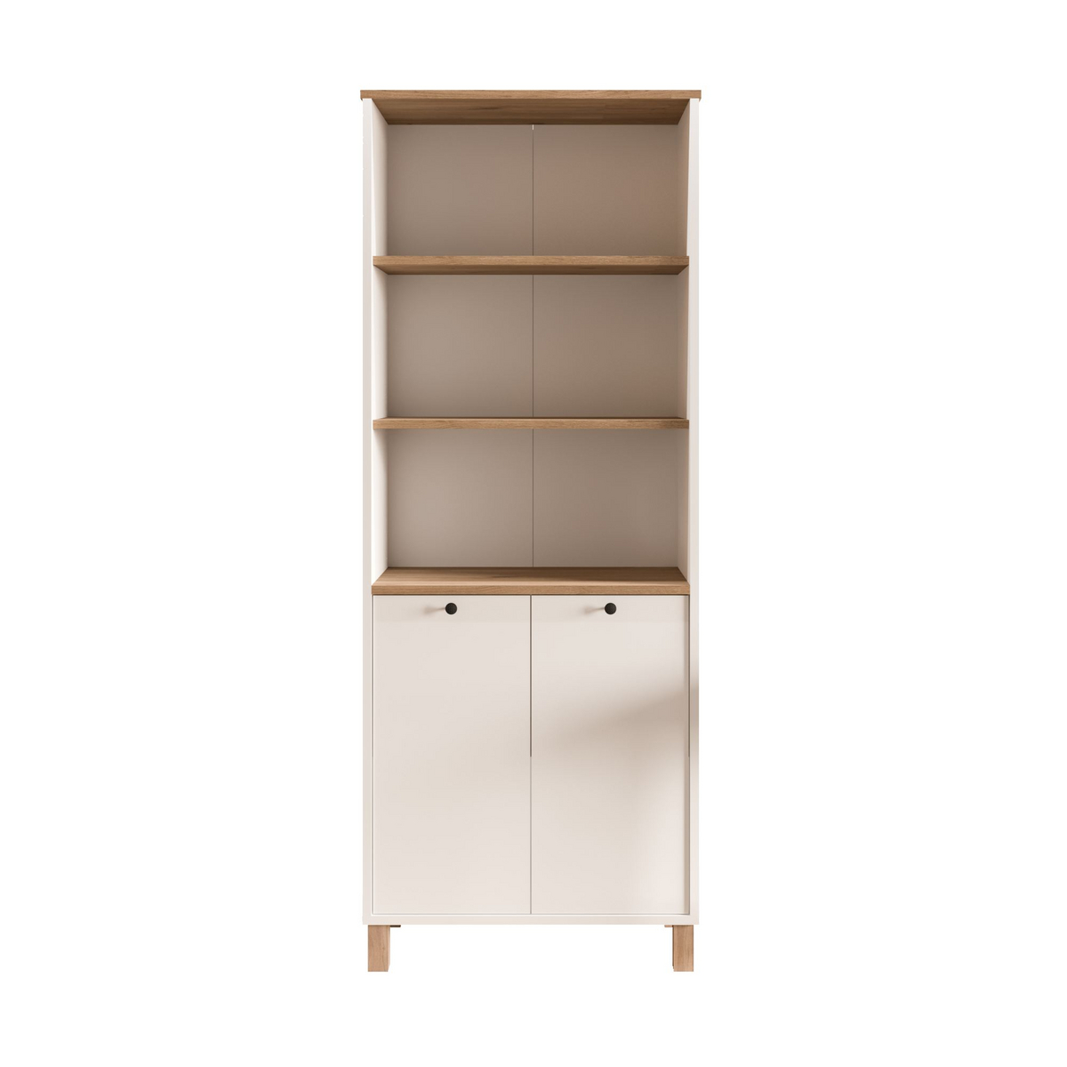 Norda Design Bogreol Nord, hvid/eg, 32 × 69,5 × 180 cm