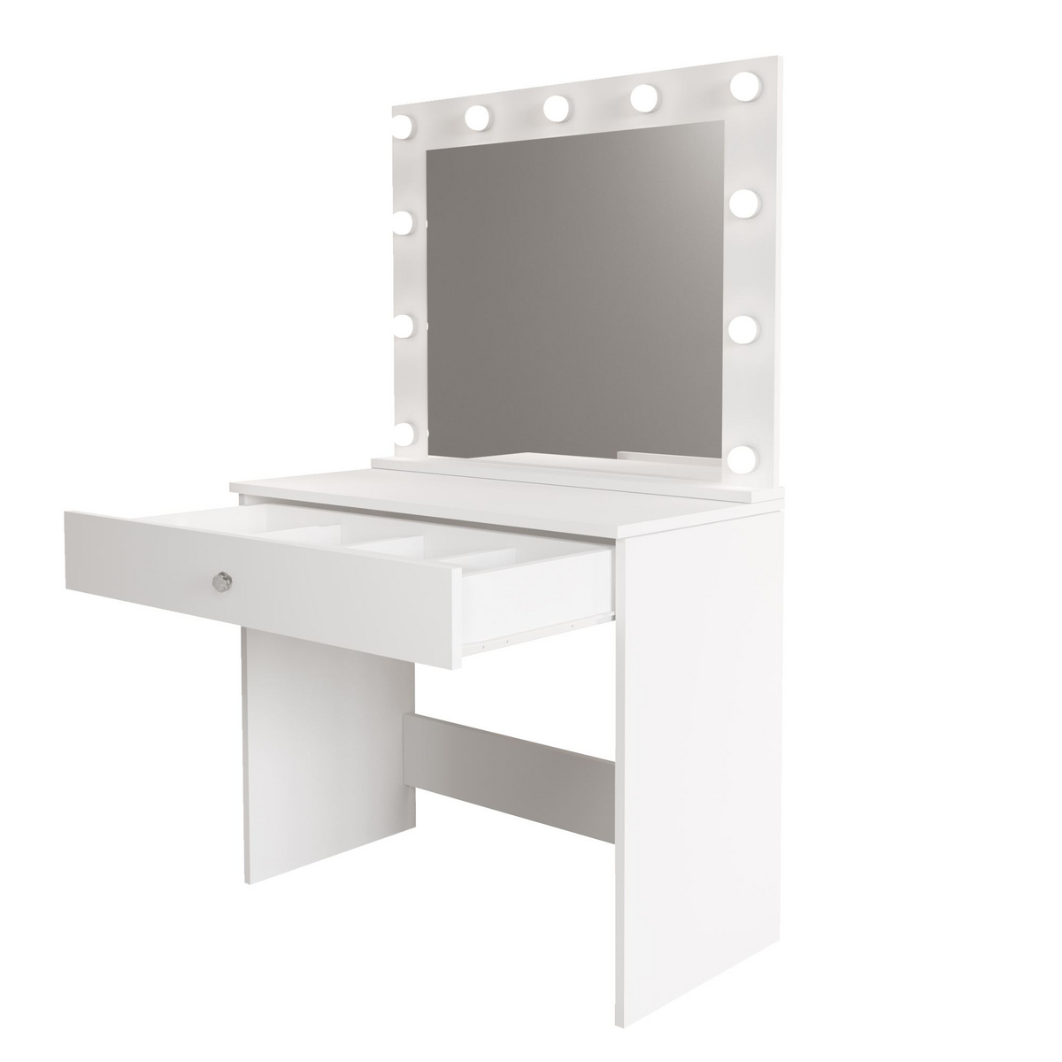 Norda Design Makeupbord Monroe, hvid, 42,5 × 80 × 147 cm (model 2)
