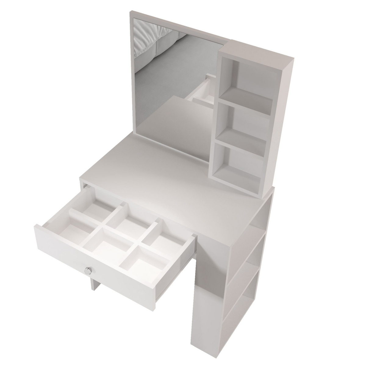 Norda Design Makeupbord Monroe, hvid, 40 × 69,4 × 135 cm (model 1)