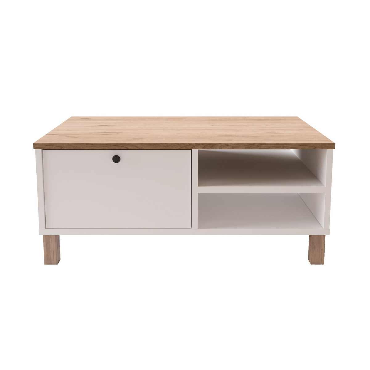 Norda Design Sofabord Nord, hvid/eg, 60 × 90 × 38,6 cm