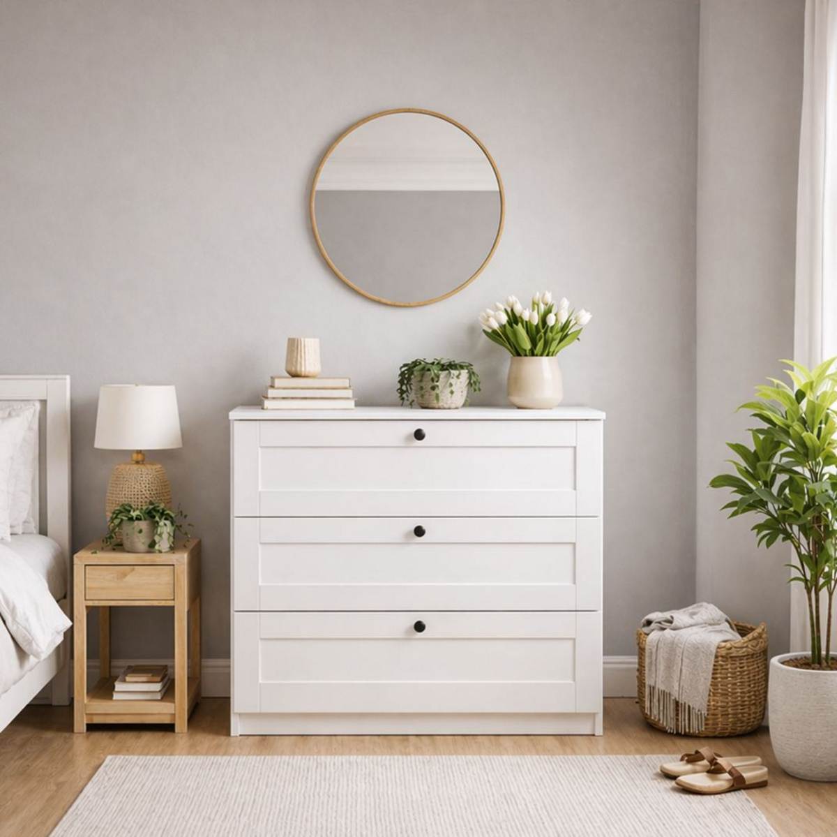 Norda Design Kommode Lucas 1600, hvid, 42,5 × 80 × 7,5 cm