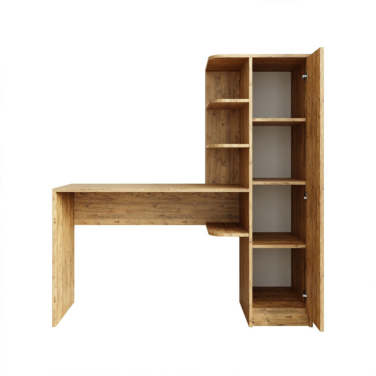 Norda Design Skrivebord og bogreol Academe, atlantfyr, 50 × 143,2 × 143,2 cm (model 1)