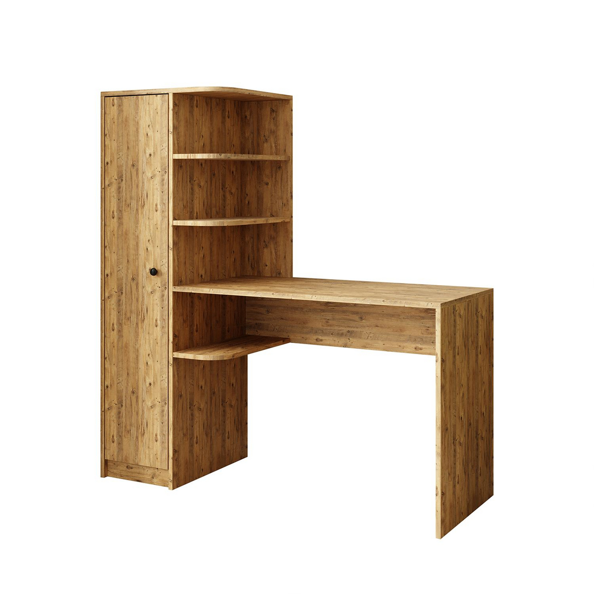 Norda Design Skrivebord og bogreol Academe, atlantfyr, 50 × 143,2 × 143,2 cm (model 2)