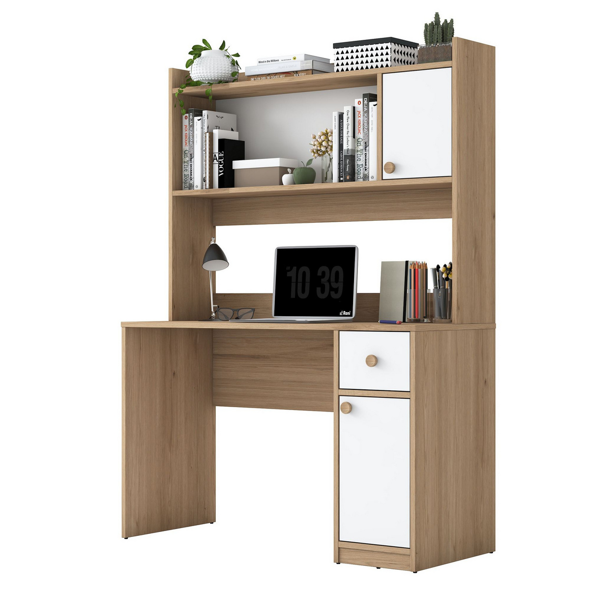 Norda Design Skrivebord og bogreol Scriptor, 50 × 120 × 166 cm