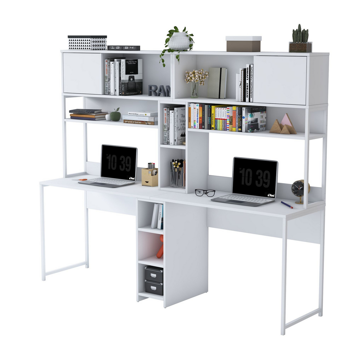 Norda Design Skrivebord Libretto, hvid, 50 × 210 × 170,5 cm