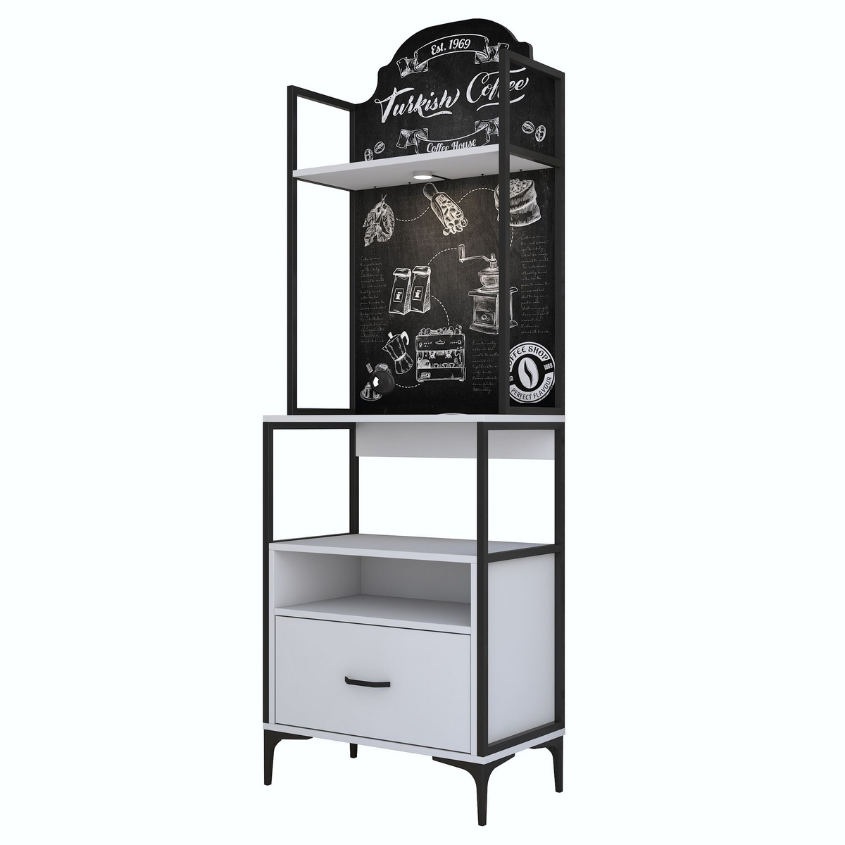 Norda Design Multiskab Cassia, hvid, 40 × 70 × 205 cm