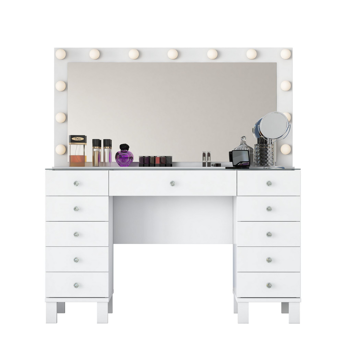 Norda Design Makeupbord Amara, hvid, 40 × 120 × 73,6 cm