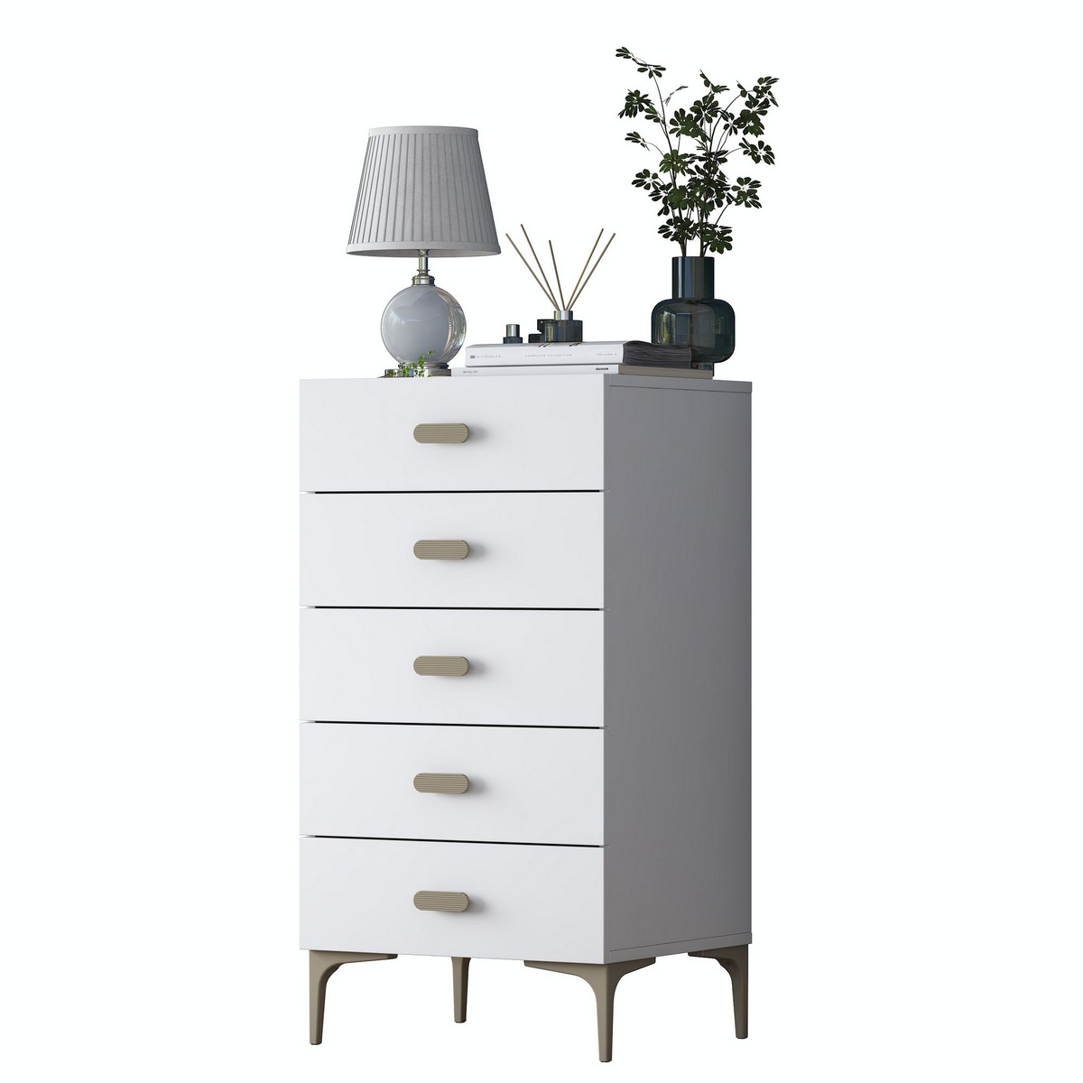 Norda Design Kommode Cassetta, hvid, 45 × 55,4 × 105,4 cm