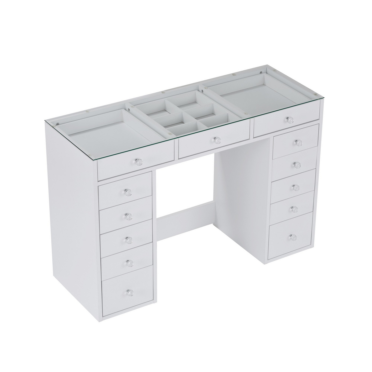 Norda Design Makeupbord Lucia, hvid, 44,5 × 120 × 79,8 cm