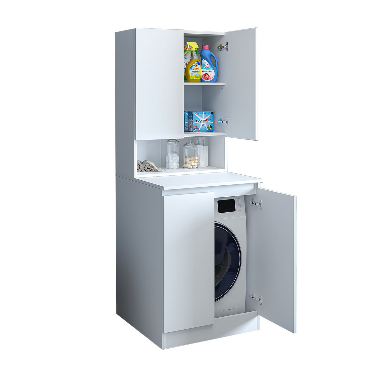 Norda Design Vaskemaskineskab Marbeau, mat hvid, 70 × 70 × 96 cm