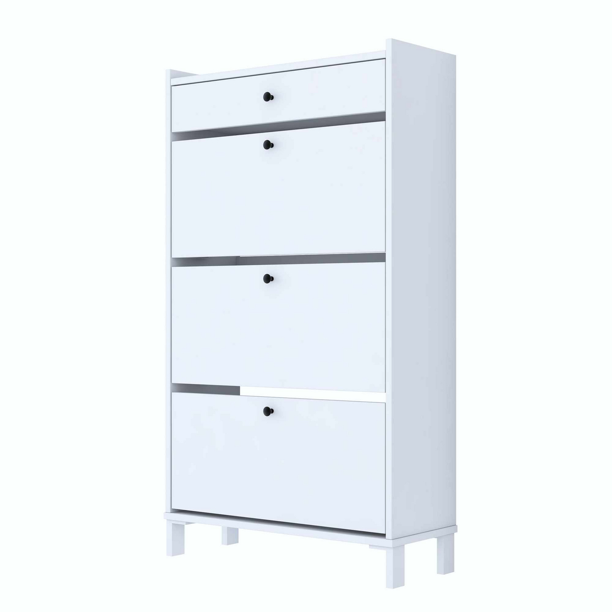 Norda Design Skoskab Scarpiera, hvid, 29,2 × 74,2 × 131,8 cm