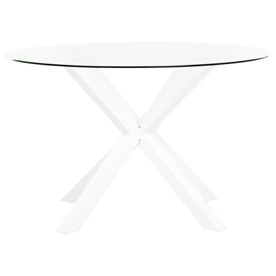 Havebord MALETTO 120 cm 120 cm Glas Hvid
