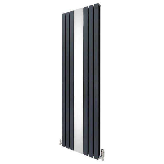 Spejlradiator og ventiler - 1800 mm x 565 mm - Antracitgrå