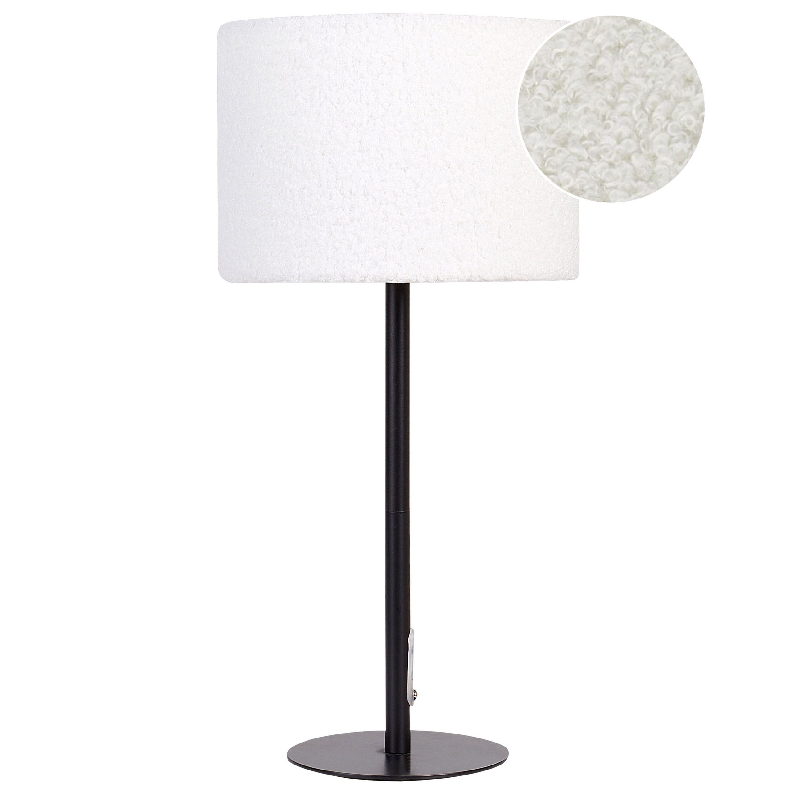 Bordlampe VINAZCO Boucle Hvid
