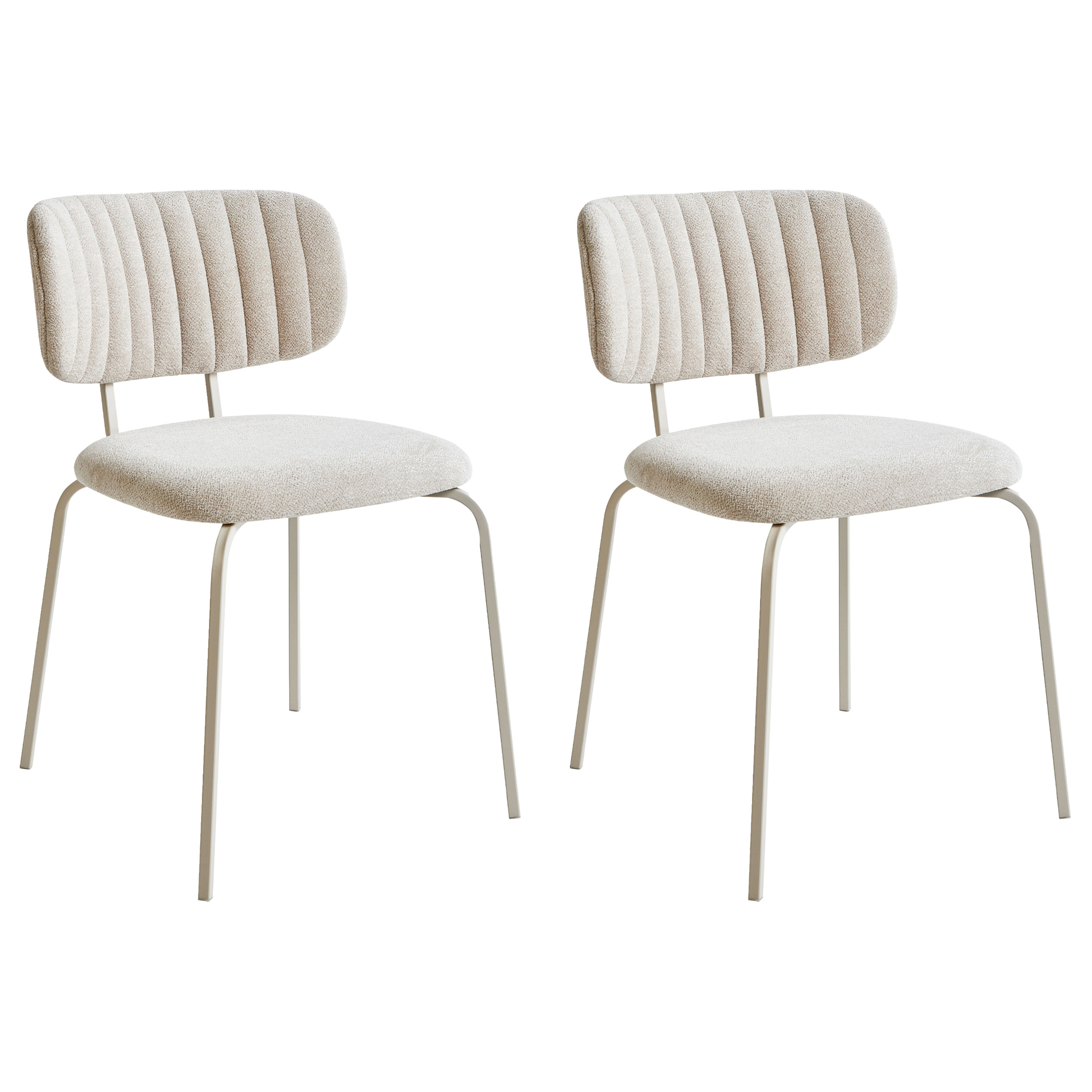 Sæt med 2 spisebordsstole IRINS Chenille Lys Beige