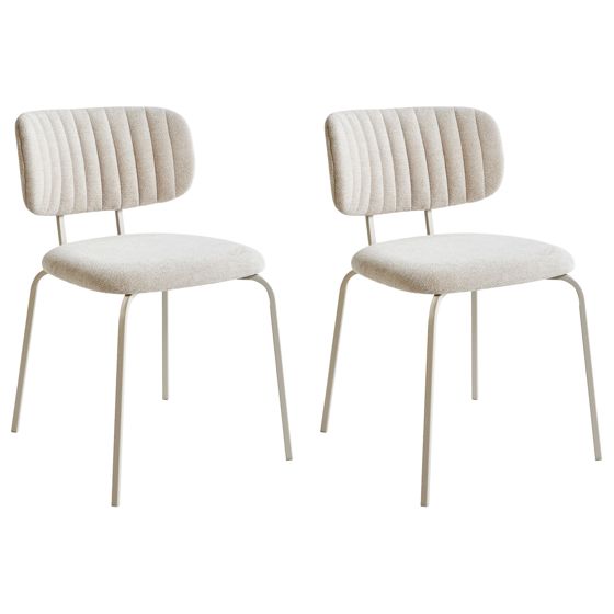 Sæt med 2 spisebordsstole IRINS Chenille Lys Beige