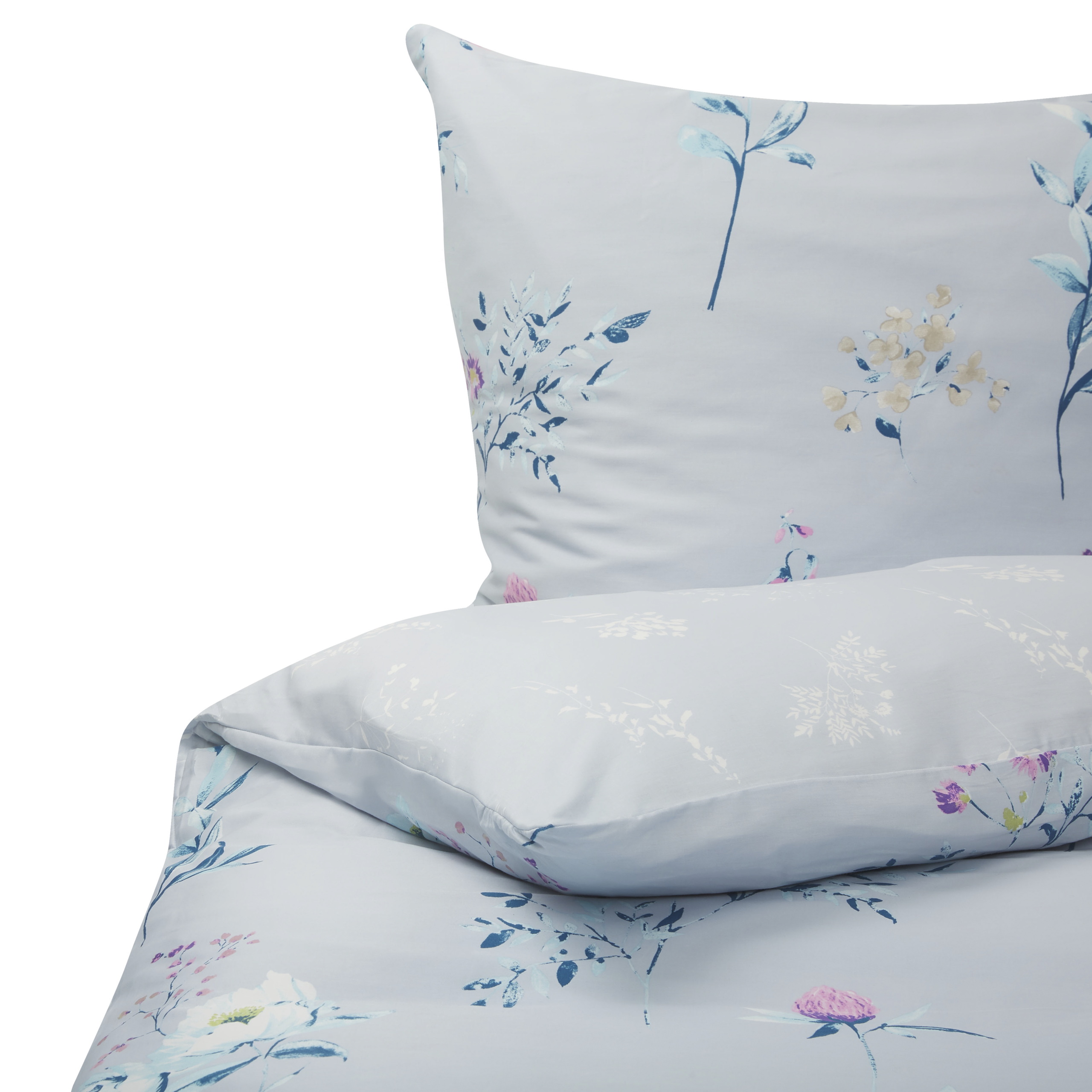 Sengetøj EVERGREEN 220 x 240 cm Bomulds-satin Himmelblå