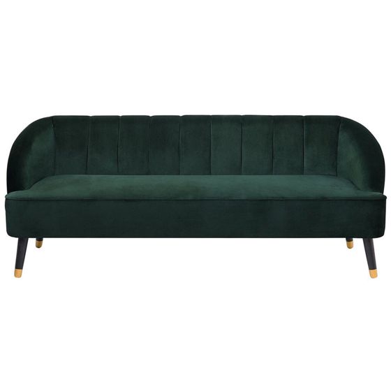Sofa 3 personers ALSVAG Velour Smaragdgrøn