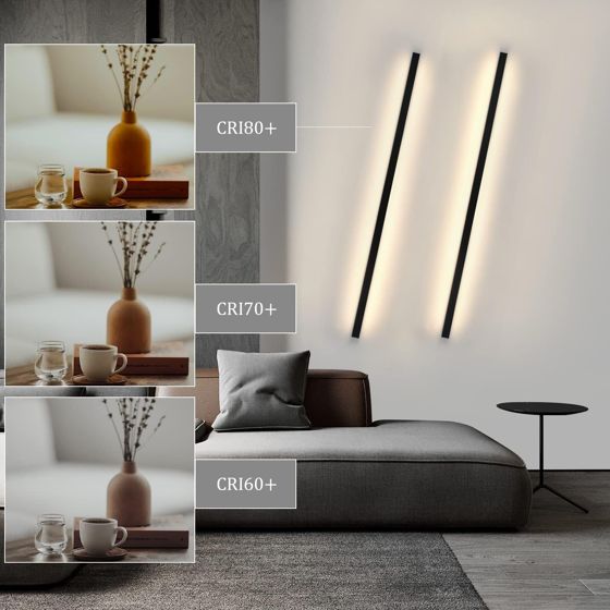 NETTLIFE 2 LED væglamper indendørs væglampe 100 cm sort moderne design dæmpbar varm hvid