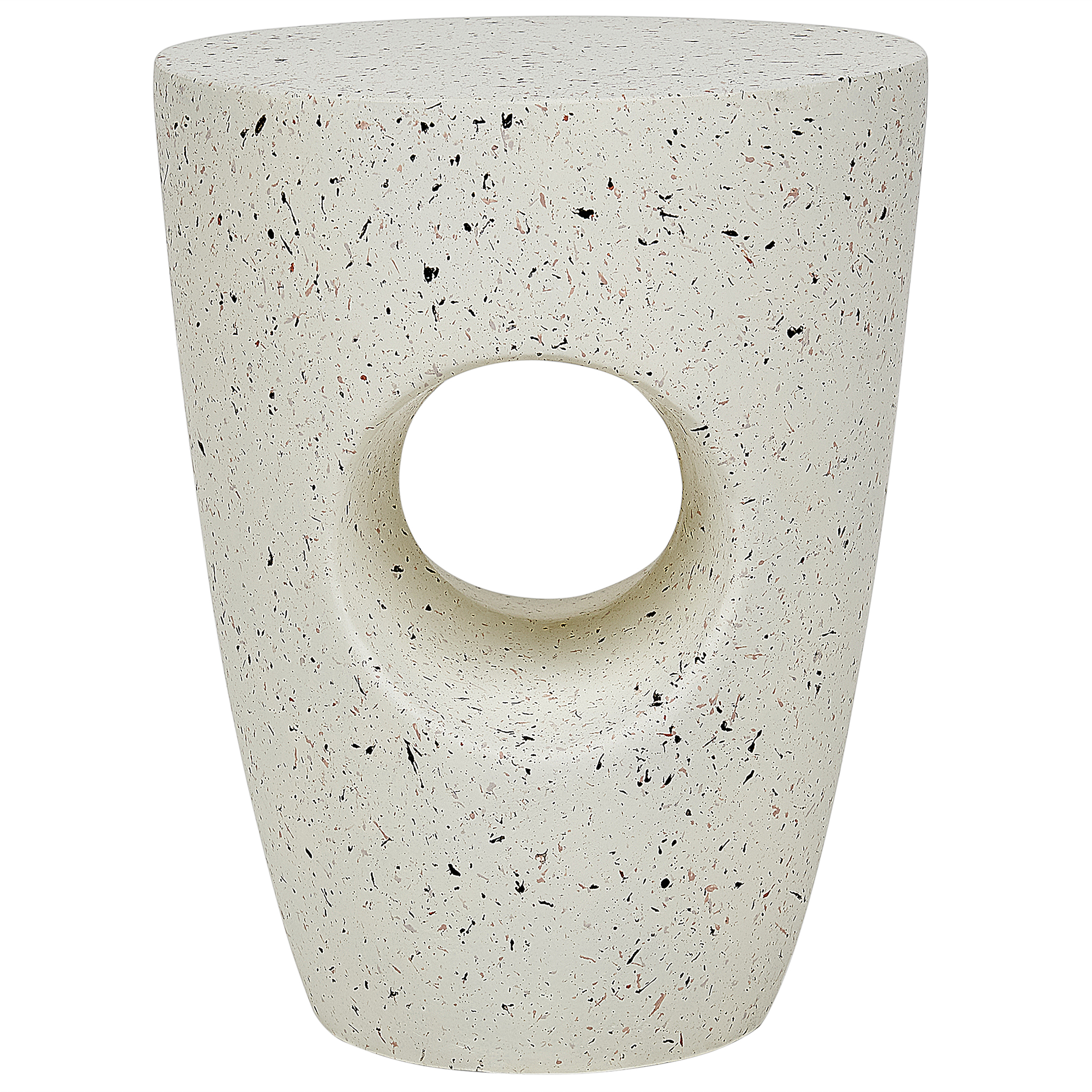 Bord EDOLO 37 cm 37 cm Terrazzo effekt Cremehvid
