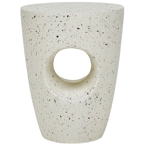 Bord EDOLO 37 cm 37 cm Terrazzo effekt Cremehvid