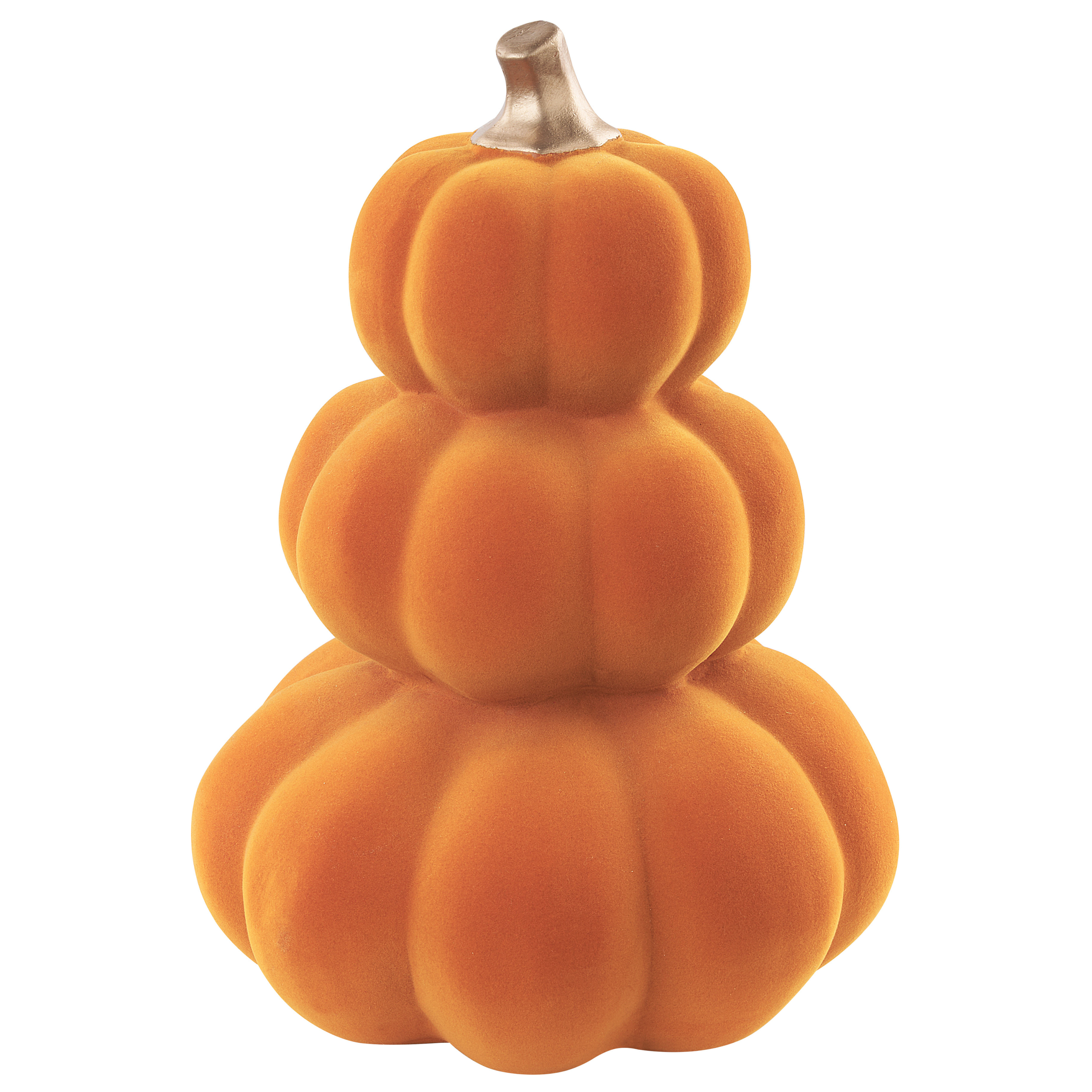 Dekorativ figur Græskar KALAMATA Velour Orange