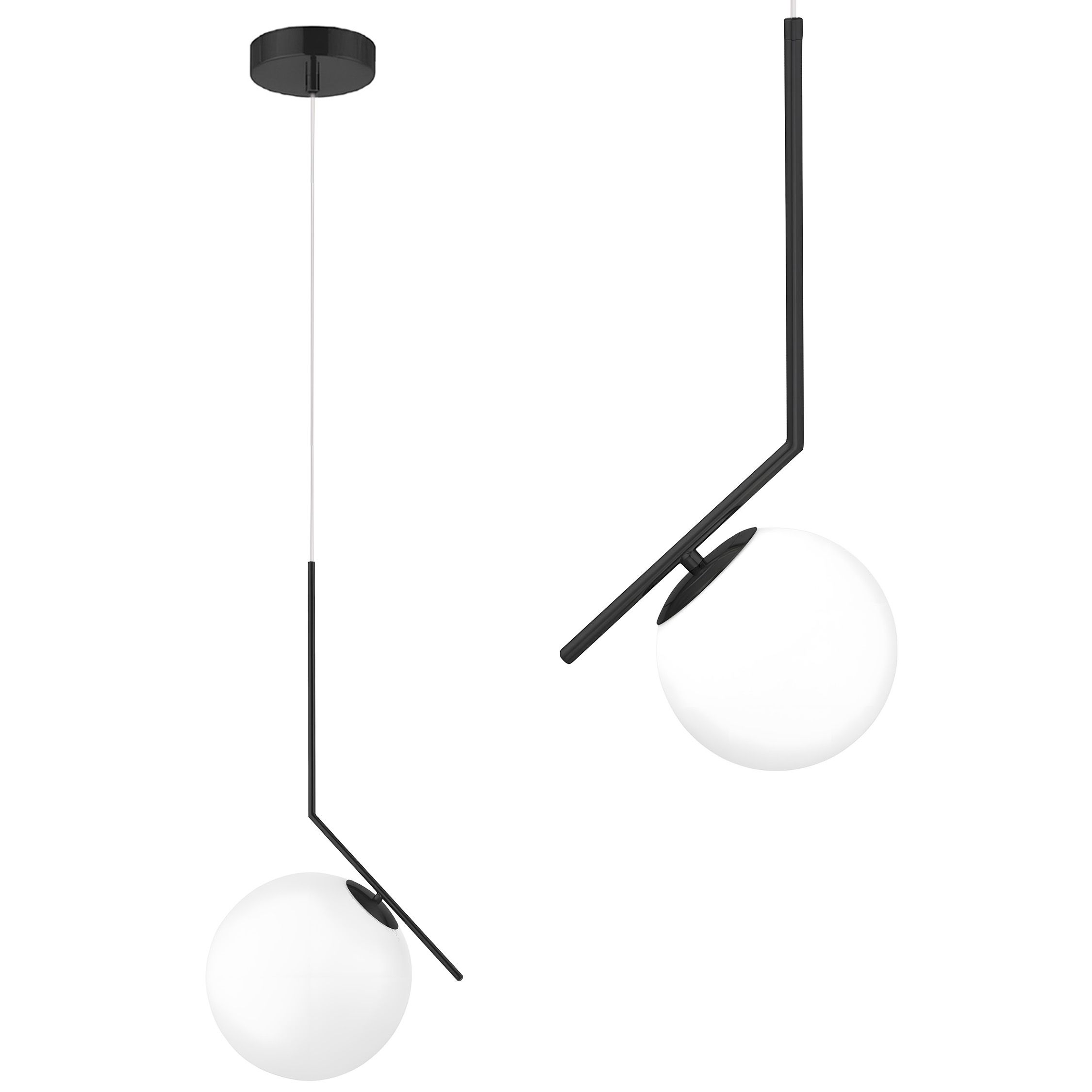 TOOLIGHT hængende loftlampe G107-1W Sort/Hvid 23x15x50cm