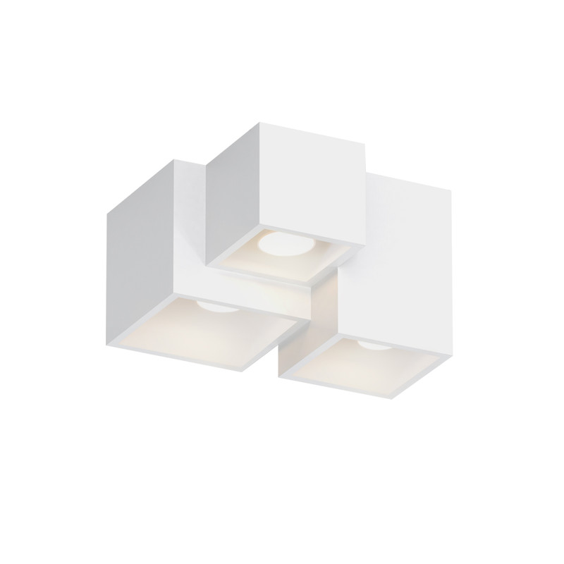 NETTLIFE hvid påbygningsspot GU10, firkantet påbygningsspot 40W gips, lille moderne loftslampe