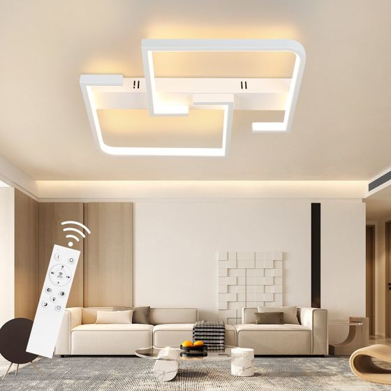 NETTLIFE LED - loftlampe til stuen, dæmpbar med fjernbetjening, 45 W, 60 cm, metallampe, moderne
