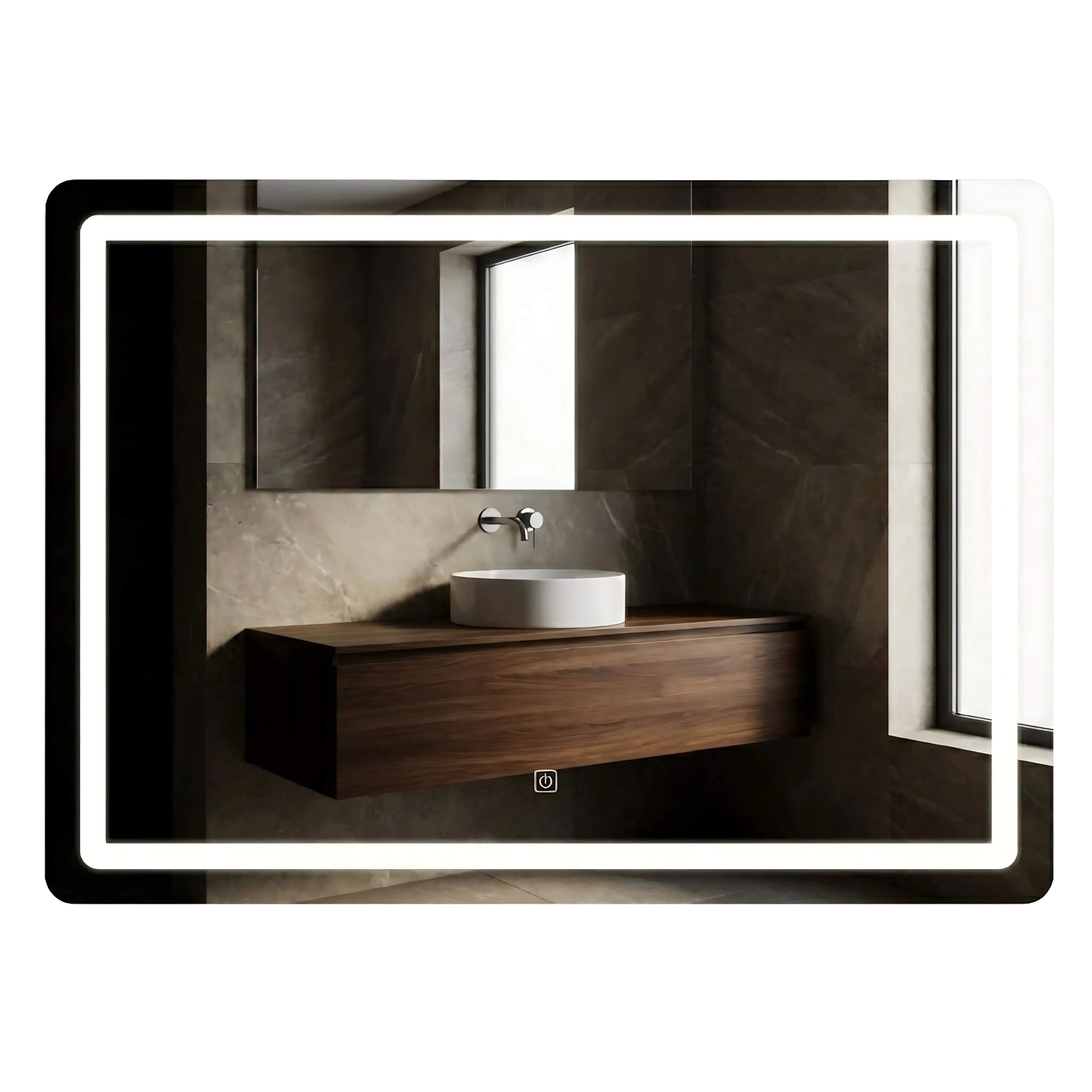 REA spejl LED SQUARE 80x60cm Hvid 2x80x60cm