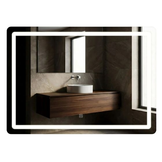 REA spejl LED SQUARE 80x60cm Hvid 2x80x60cm