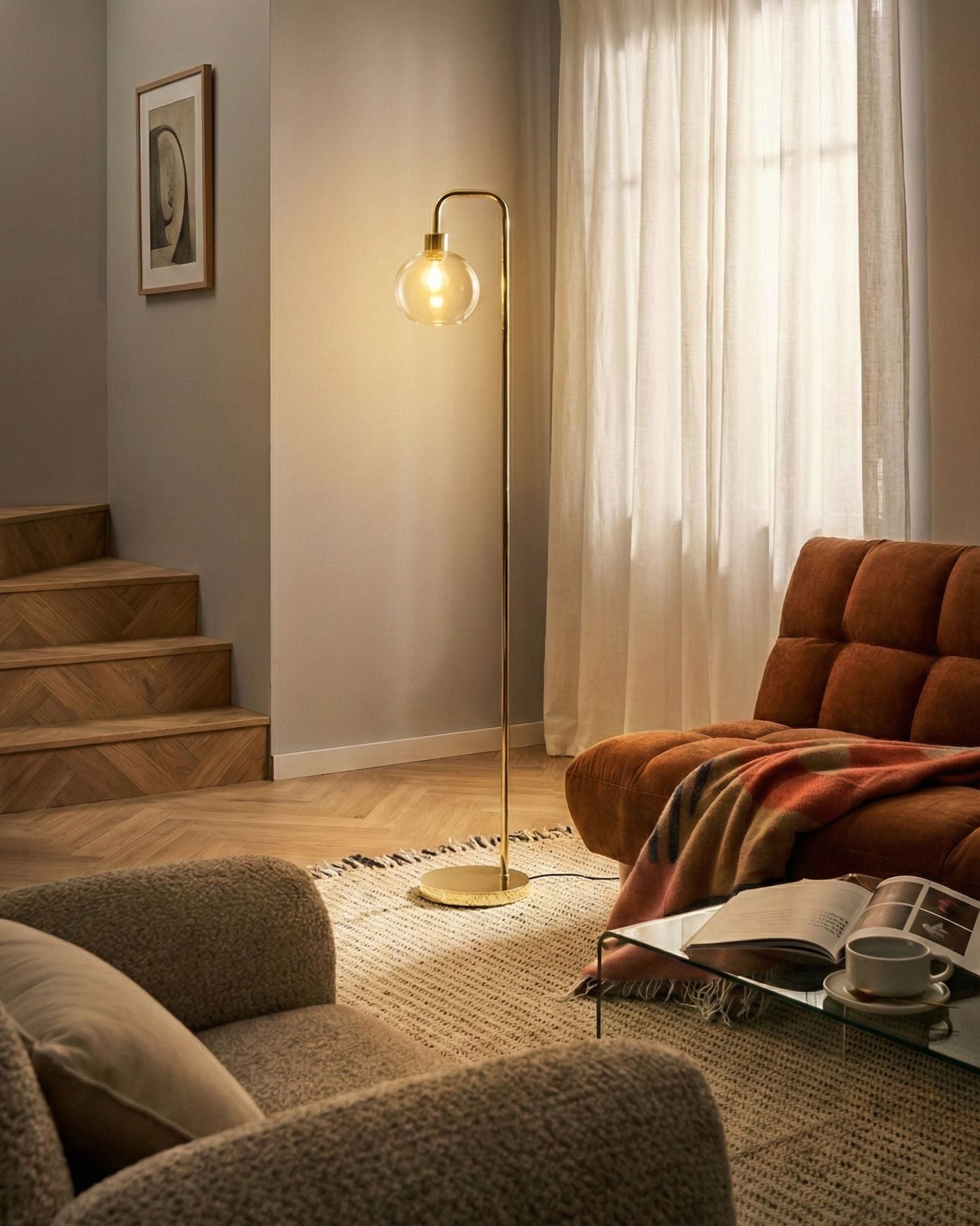 Gulvlampe OKAVANGO Metal Guld