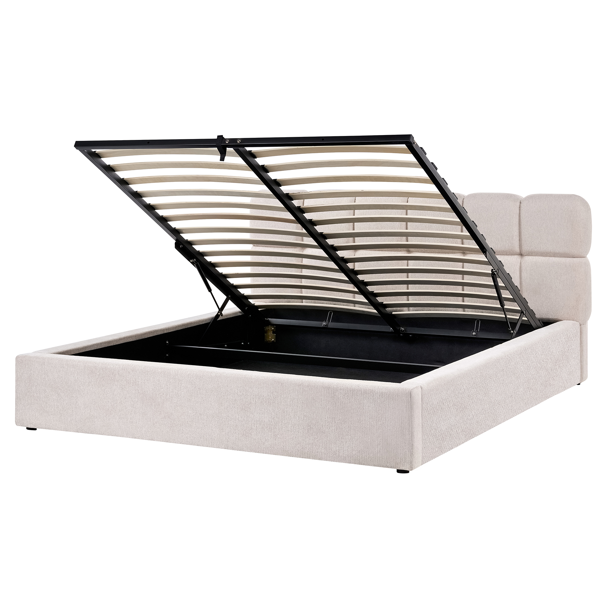 Seng med opbevaring BASTON Lys Beige 160 x 200 cm