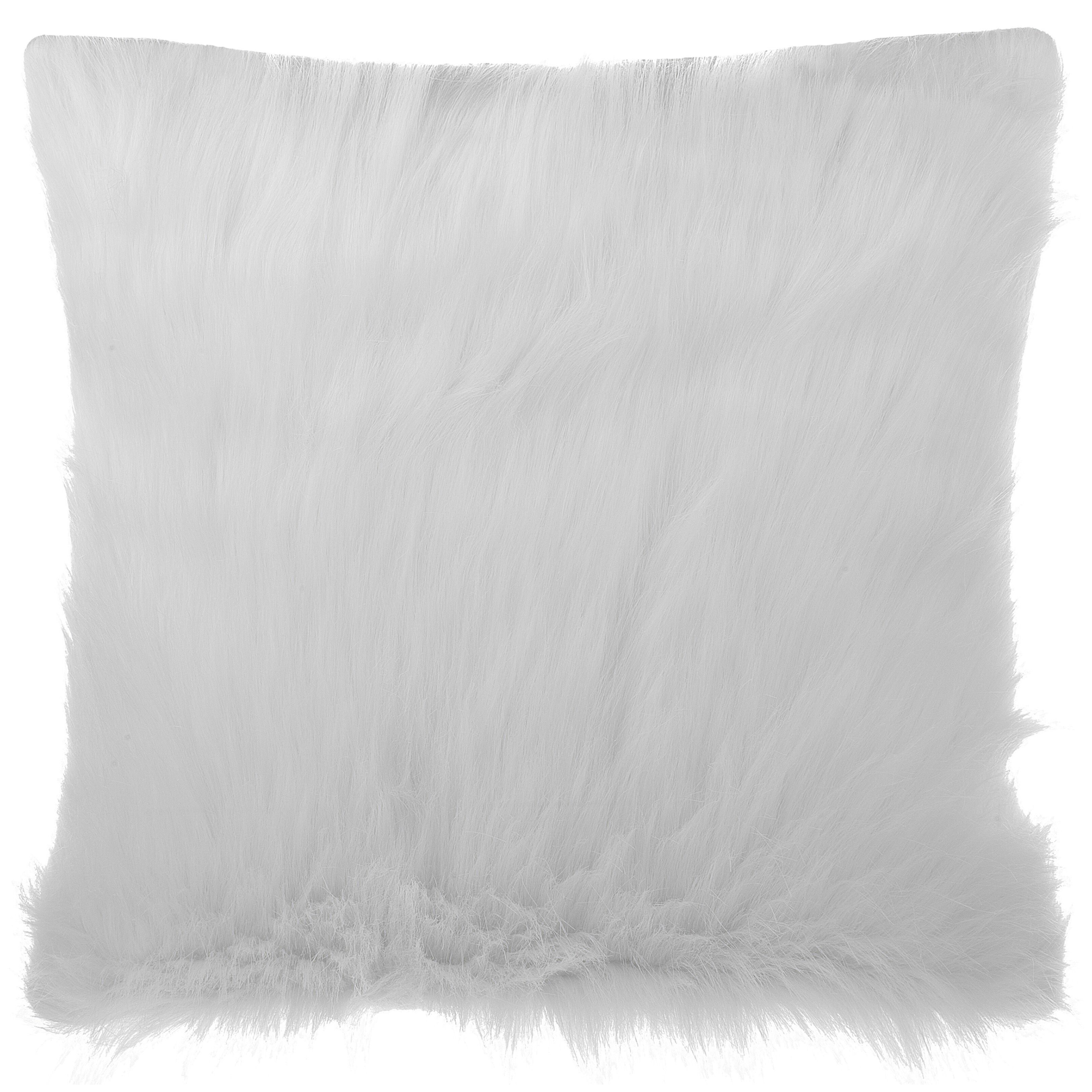 Sæt af 2 pyntepuder DAISY 45 x 45 cm Kunstig pels Lys Beige Ensfarvet