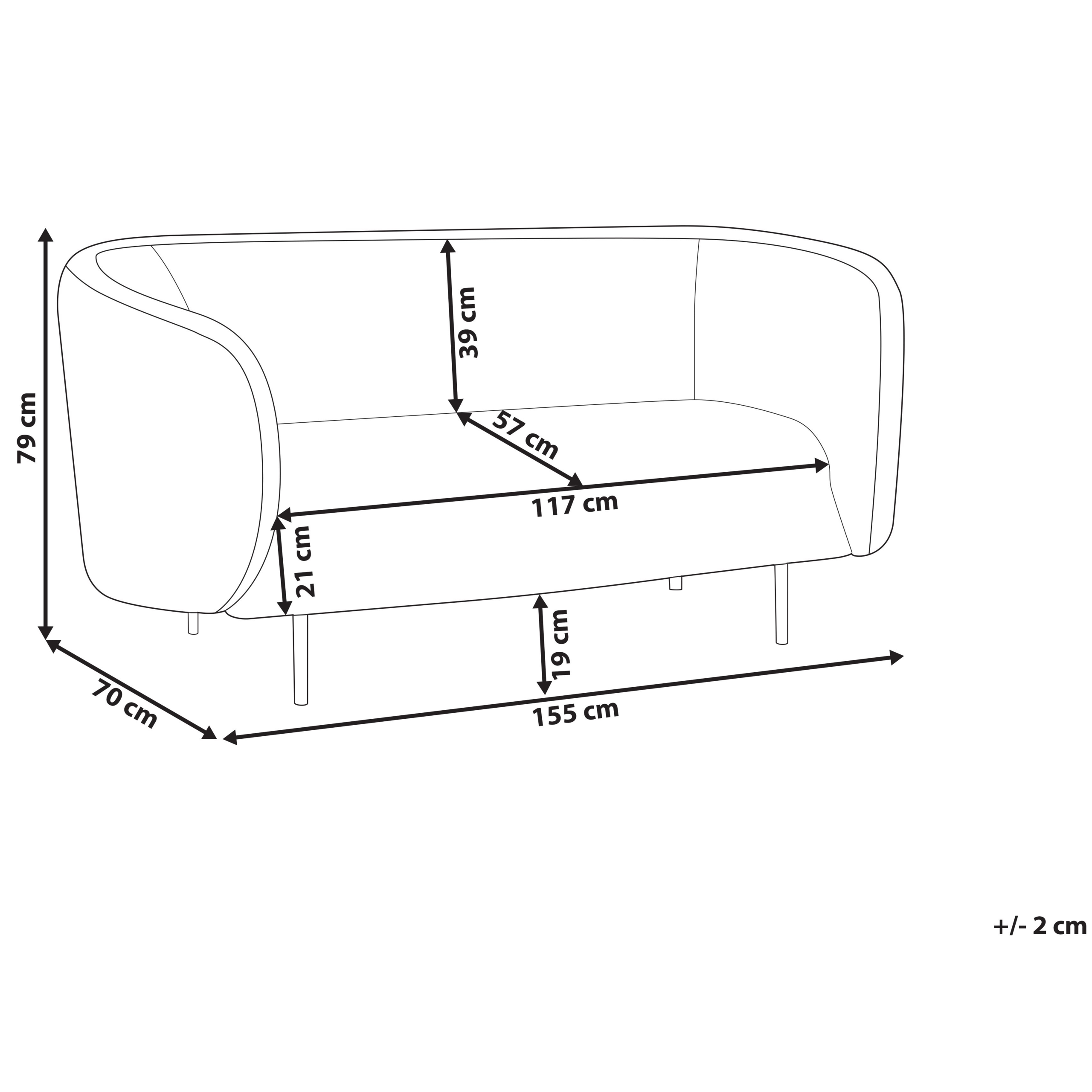 Sofa 2 personers LOEN Lys Beige