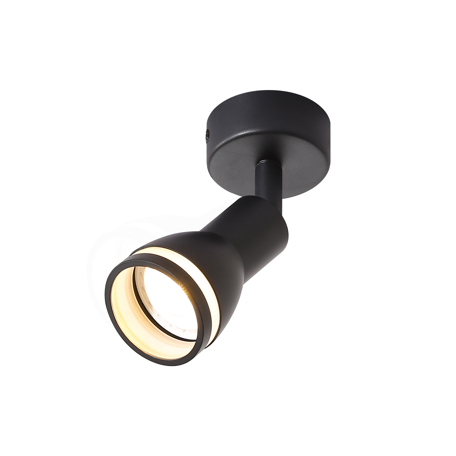 NETTLIFE LED loftspotlight med 1 lampe, sort, justerbar loftslampe til stue, GU10 spotlight, moderne lampe