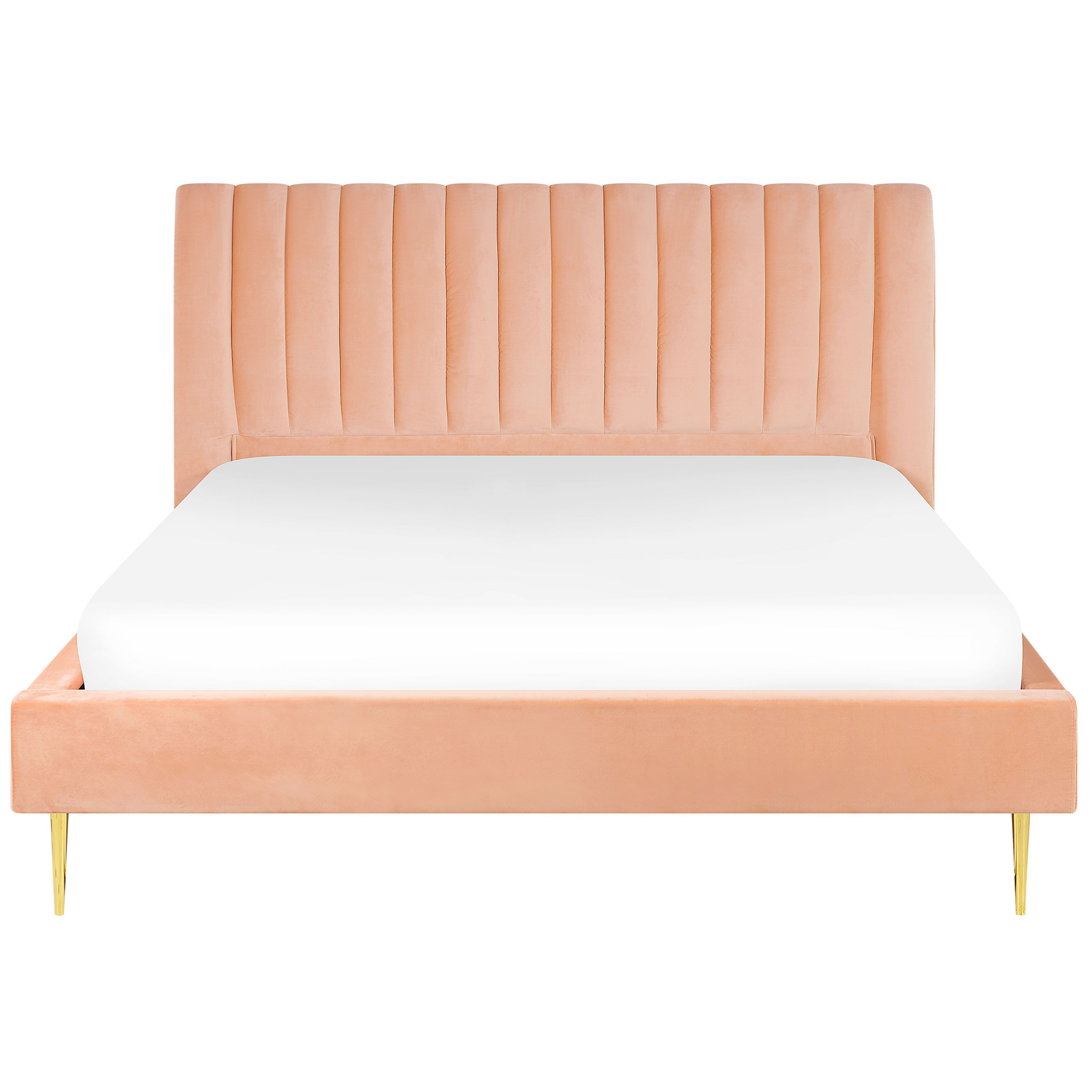Seng Velour MARVILLE 180 x 200 cm Ferskenagtig lyserød