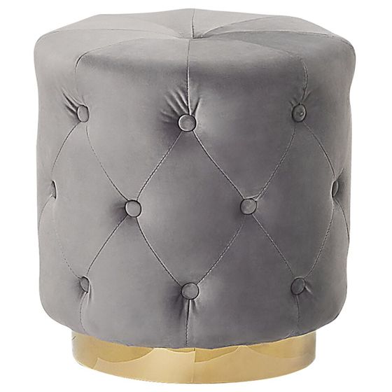 Puf CARROLLTON Velour Lysegrå