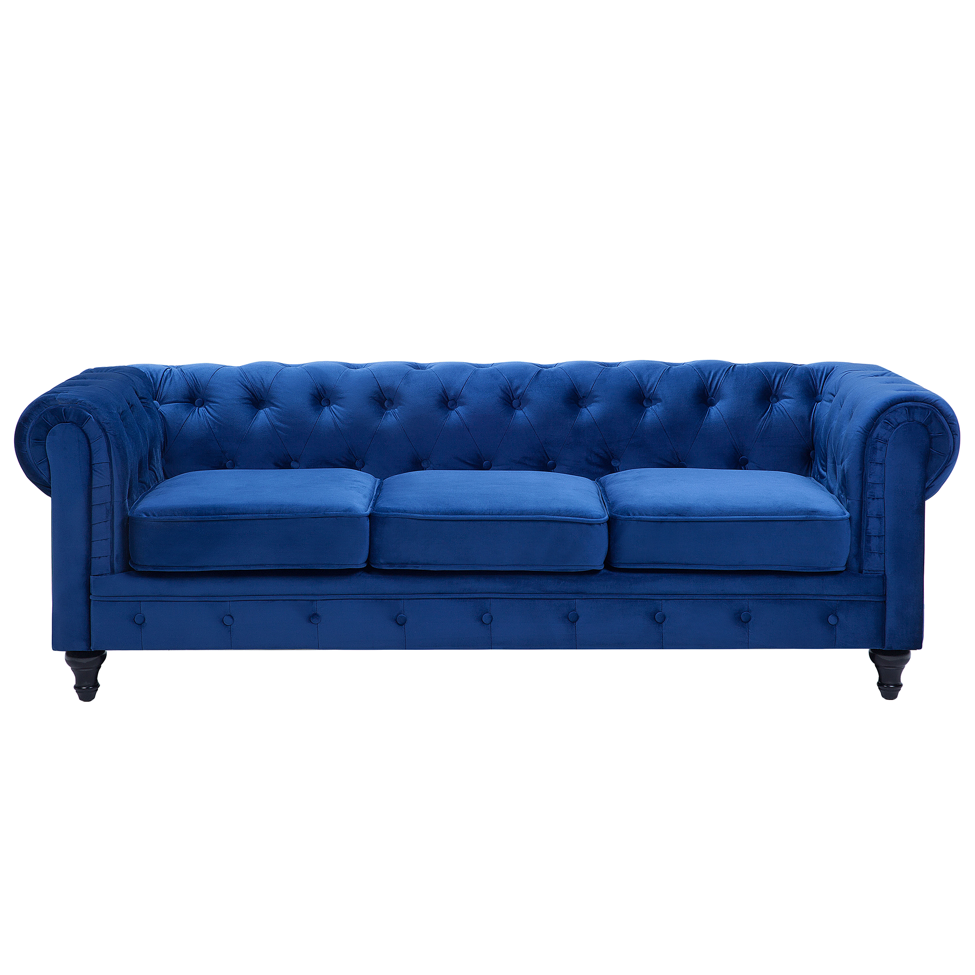 Sofa 3 personers CHESTERFIELD Velour Navy Blå